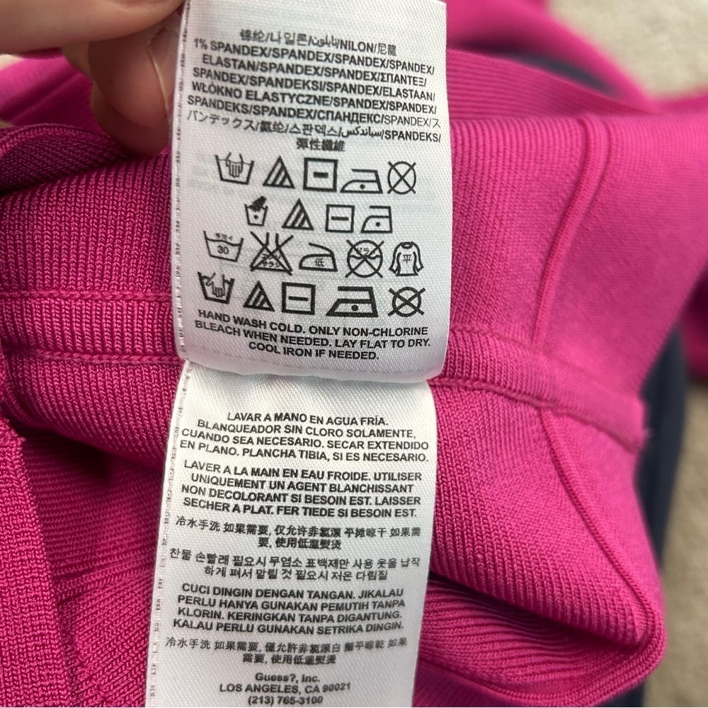 Guess by Marciano hot pink sleeveless low back bandage bodycon cocktail dress XS - Picture 6 of 11